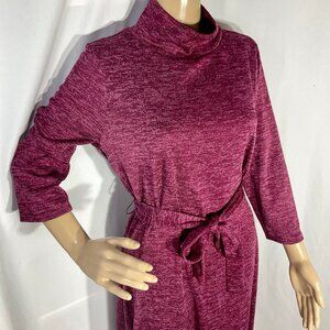 Kim Rogers Sz M Knit Dress 3/4 Sleeves Spacedye